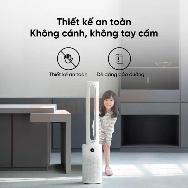 Quạt kèm lọc không khí không cánh Xiaomi 2 in 1 không sử dụng cánh quạt, đảm bảo an toàn tuyệt đối cho trẻ nhỏ