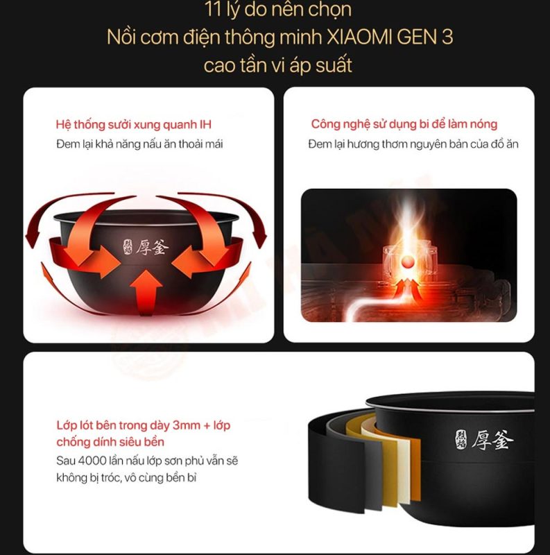 Nồi cơm Xiaomi Gen 3 là sự lựa chọn thông minh của các bà nội trợ