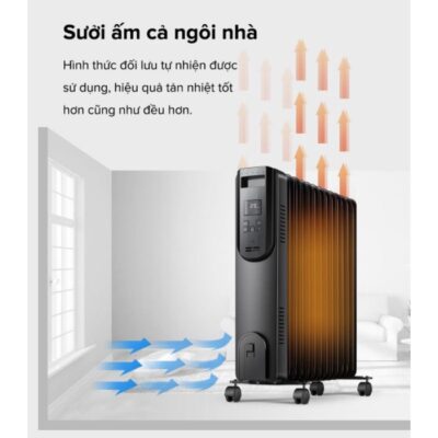 Máy sưởi dầu làm nóng không khí xung quanh bằng phương pháp chuyển điện năng thành nhiệt năng