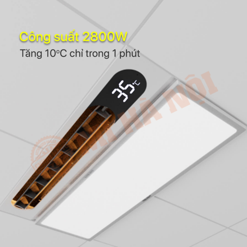 Công suất khủng 2800W tăng 10 độ chỉ trong 1 phút