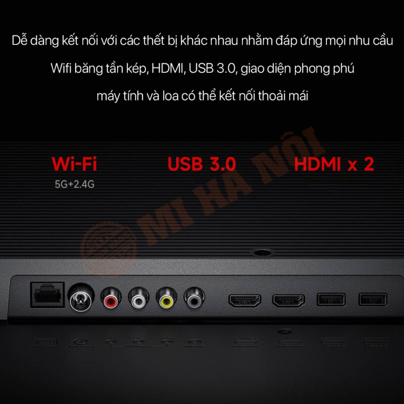 Smart TV Redmi X86 hỗ trợ kết nối USB 3.0, USB 2.0, 2 cổng HDMI 2.0 và Wi-Fi băng tần kép