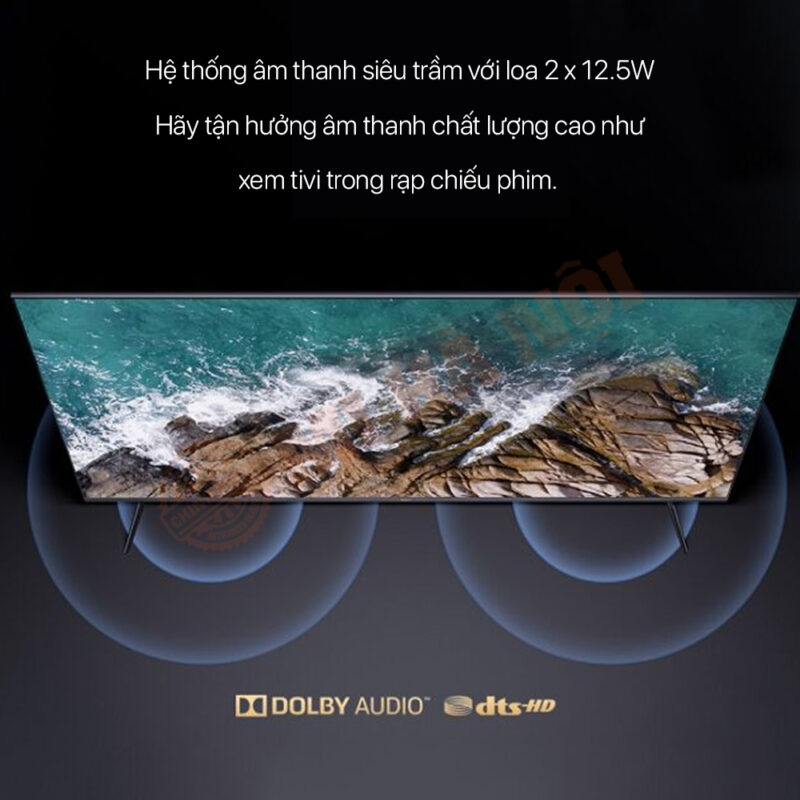 Smart Tivi Xiaomi Redmi X65 được trang bị 2 loa công suất lớn 12,5W