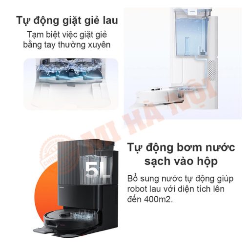 Robot hút bụi lau nhà Roborock Q Revo Chổi cuộn sử dụng thiết kế cao su xoắn ốc cùng công nghệ chống rối bền hơn