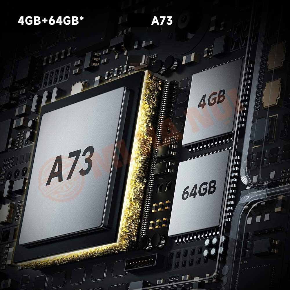 Bộ xử lý lõi tứ A73, Ram 4GB bộ nhớ trong 64GB