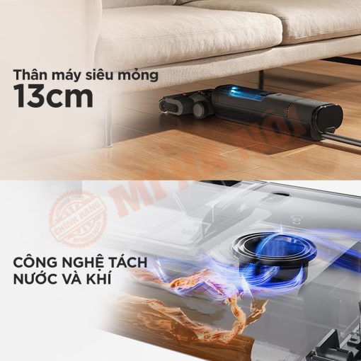 Máy hút bụi khô ướt Mijia 3 Max với thiết kế thân mỏng chỉ 13cm