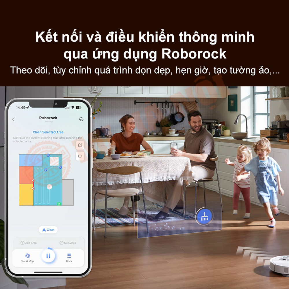 Kết nối và điều khiển thông minh qua ứng dụng Roborock