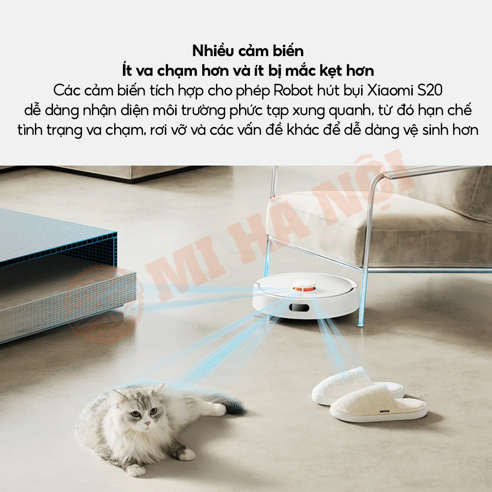 Nhiều cảm biến giúp robot hút bụi Vacuum S20 ít va chạm hơn