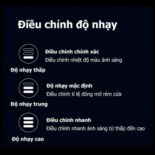 3 mức độ nhạy tùy chỉnh