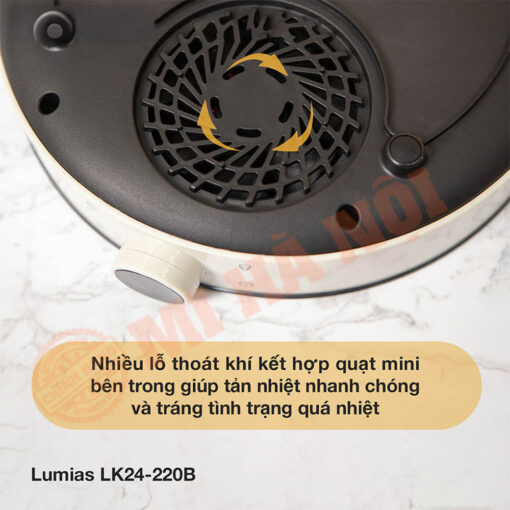 Lỗ thoát khí kết hợp quạt mini giúp tản nhiệt nhanh chóng