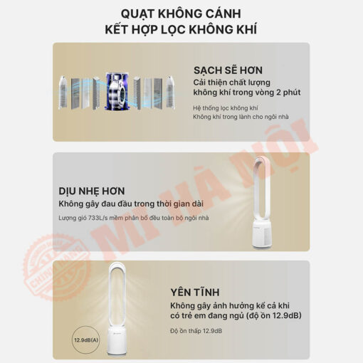 Quạt không cánh kết hợp lọc không khí
