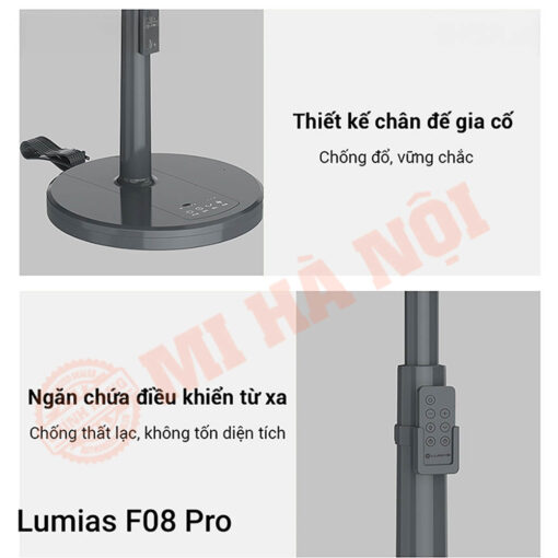 Chân đế vững chắc chống nghiêng, kèm ngăn chứa remote gọn gàng, mang lại sự tiện lợi và an tâm tối đa.