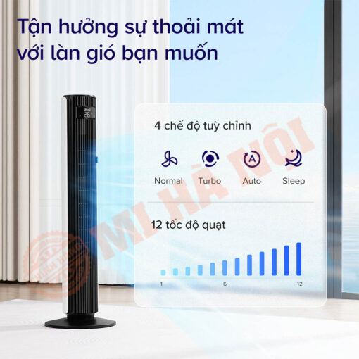 Tùy chỉnh với 12 tốc độ gió và 4 chế độ gió thông minh