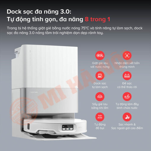 Dock sạc đa năng 3.0 – Tự động giặt giẻ và vệ sinh với nước nóng 75°C