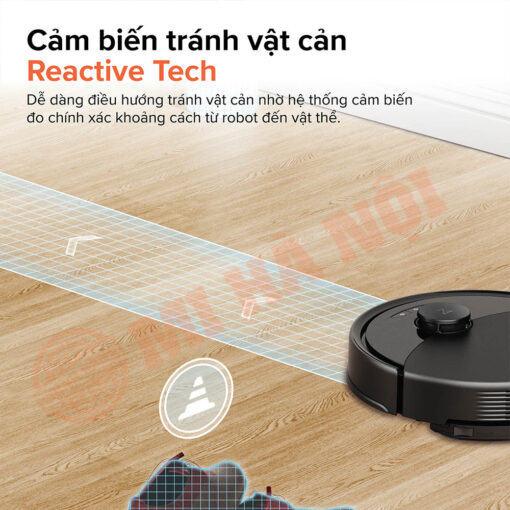 Robot hút bụi lau nhà Roborock Q10 PF+ tích hợp công nghệ Reactive Tech hiện đại, cho phép thiết bị chủ động phát hiện và tránh các chướng ngại vật hiệu quả.