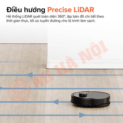 Trang bị công nghệ định vị PreciSense LiDAR tiên tiến, robot có khả năng quét 360 độ toàn diện và lập bản đồ chi tiết môi trường xung quanh theo thời gian thực.