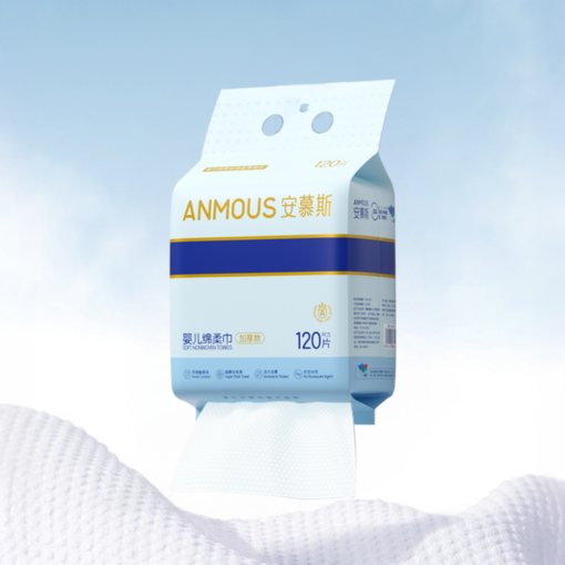 Khăn khô cao cấp Anmous Pro dạng rút treo tường, vân ngọc trai, dày mềm mịn, cho da nhạy cảm và trẻ nhỏ