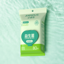 Giấy vệ sinh ướt Anmous tự tan dạng rút treo tường – Bổ sung lợi khuẩn, kháng khuẩn an toàn cho vùng kín và da nhạy cảm (80 tờ)