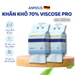 Khăn khô cao cấp Anmous Pro dạng rút treo tường, vân ngọc trai, dày mềm mịn, cho da nhạy cảm và trẻ nhỏ
