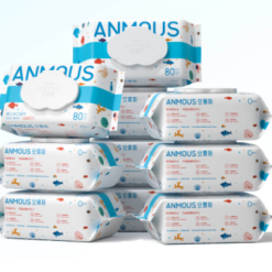 Khăn ướt Anmous khoáng chất biển sâu tươi mát, khử mùi nhẹ - Vệ sinh sau ăn, vận động
