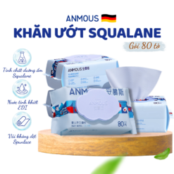 Khăn ướt cao cấp Anmous Squalane dưỡng ẩm sâu, tăng đề kháng, phục hồi da - Chăm sóc da khô