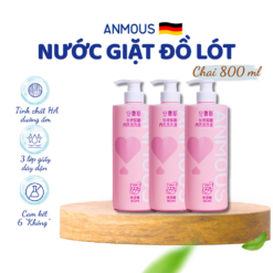 Nước giặt đồ lót Anmous 800ml - Enzyme kháng khuẩn, dịu nhẹ, tẩy vết ố, bảo vệ da tay