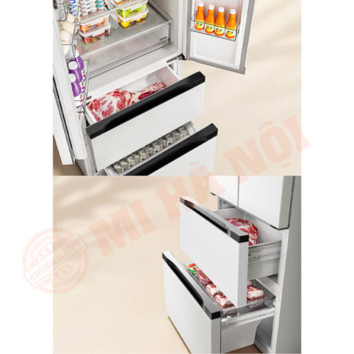 Tủ lạnh kiểu Pháp với tủ đông “1+2” phân tầng lưu trữ
