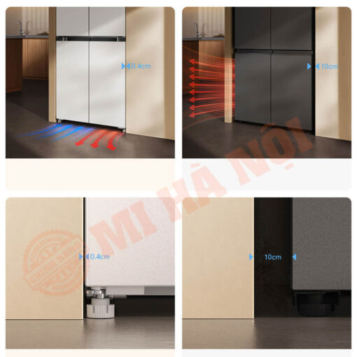 Hệ thống tản nhiệt phía trước ở đáy tích hợp lưu lượng gió lớn, không cần chừa khe hai bên, chiếm ít diện tích, không tích bụi