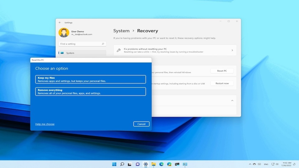 Khôi phục cài đặt gốc Windows 11
