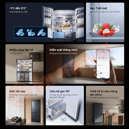 Các tính năng nổi bật của Tủ lạnh 4 cánh Xiaomi Mijia AI 510L