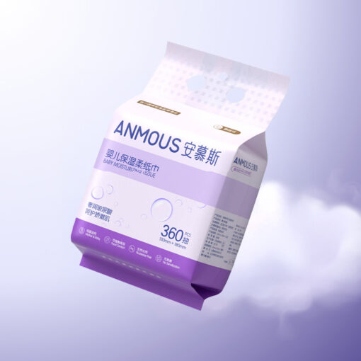 Khăn giấy Anmous tinh chất HA giữ ẩm bảo vệ da – An toàn cho trẻ nhỏ, người viêm mũi dị ứng (360 tờ)