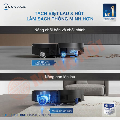 Triple Lift tách biệt khô & ướt, làm sạch thích ứng mọi tình huống