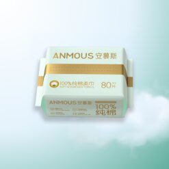 Khăn khô Anmous 100% cotton Tân Cương, dịu nhẹ, tinh khiết dành cho làn da nhạy cảm và trẻ nhỏ (80 tờ)