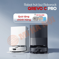 Robot hút bụi lau nhà Roborock Qrevo C Pro – Bản Quốc Tế, chống rối 3 lớp, cây lau sát cạnh, lực hút 18.500Pa
