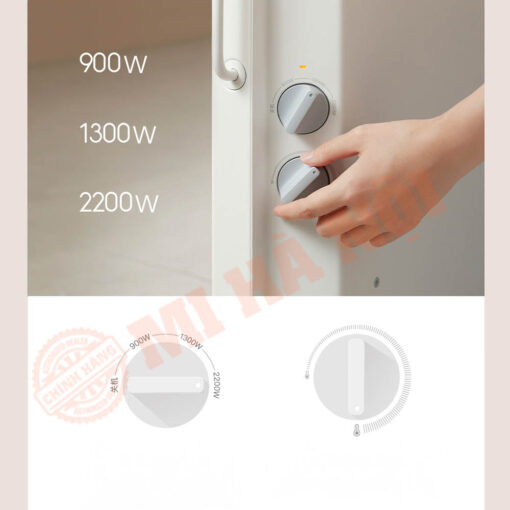 Núm xoay chỉnh nhiệt, hỗ trợ 3 mức công suất