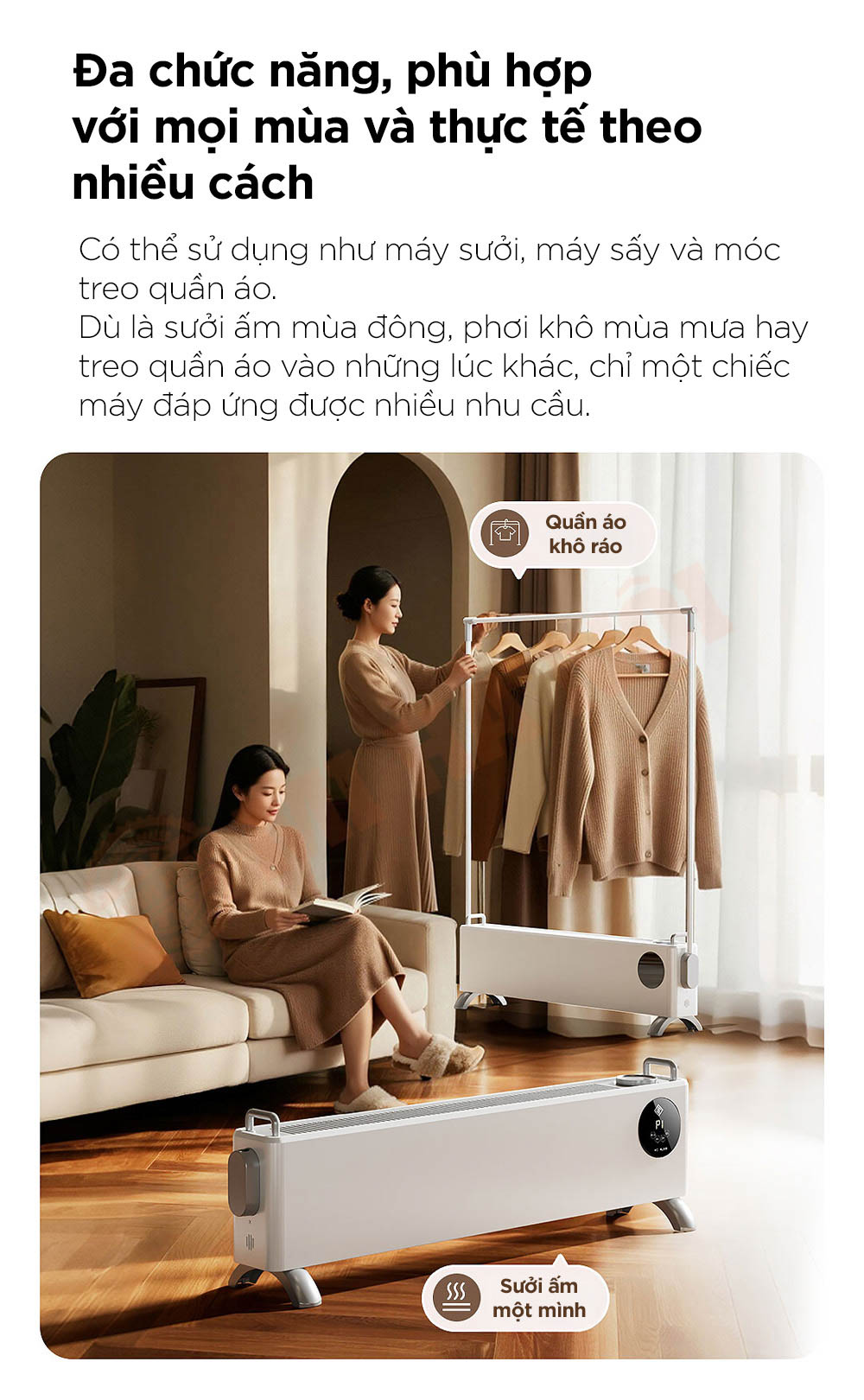 Máy sưởi chân tường Jipin Graphene