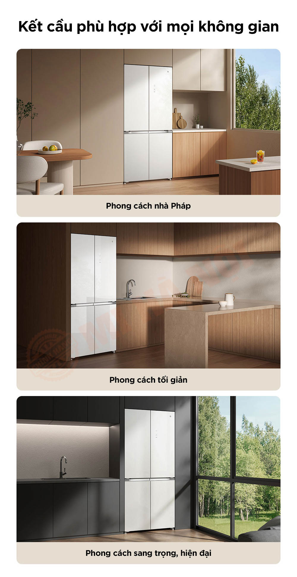 Tủ lạnh 4 cánh Xiaomi Mijia 508L BCD-508WGBI - Bản đá pha lê trắng, đông lạnh -30°C, kháng khuẩn 99.9%