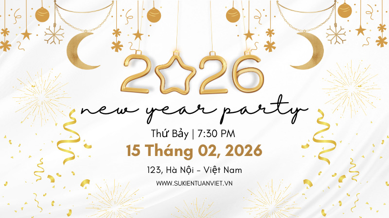 Backdrop Year End Party (phông nền tiệc cuối năm) là một yếu tố trang trí quan trọng trong các sự kiện tiệc cuối năm