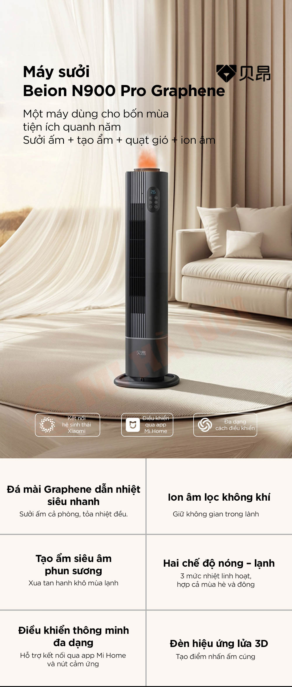 Máy sưởi Beion N900 Pro Graphene