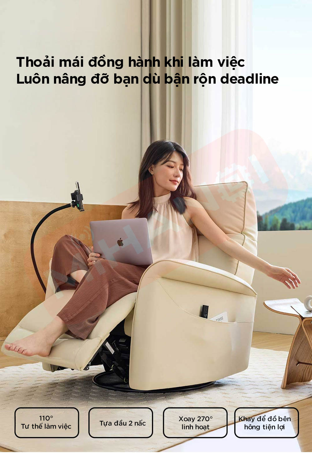 Ghế sofa điện da thật đa chức năng 8H B12