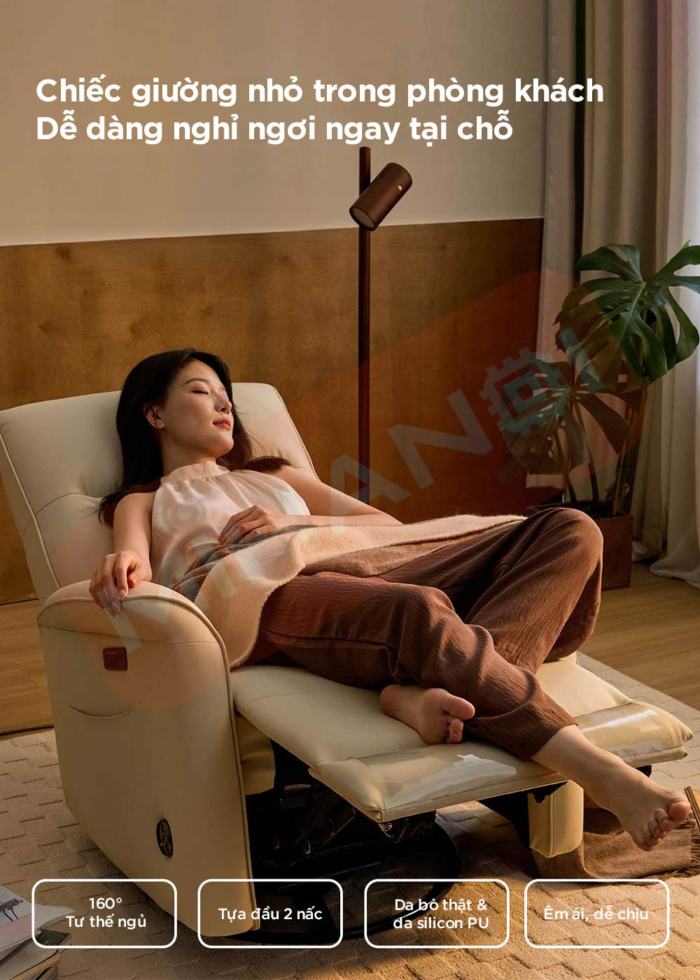 Ghế sofa điện da thật đa chức năng 8H B12