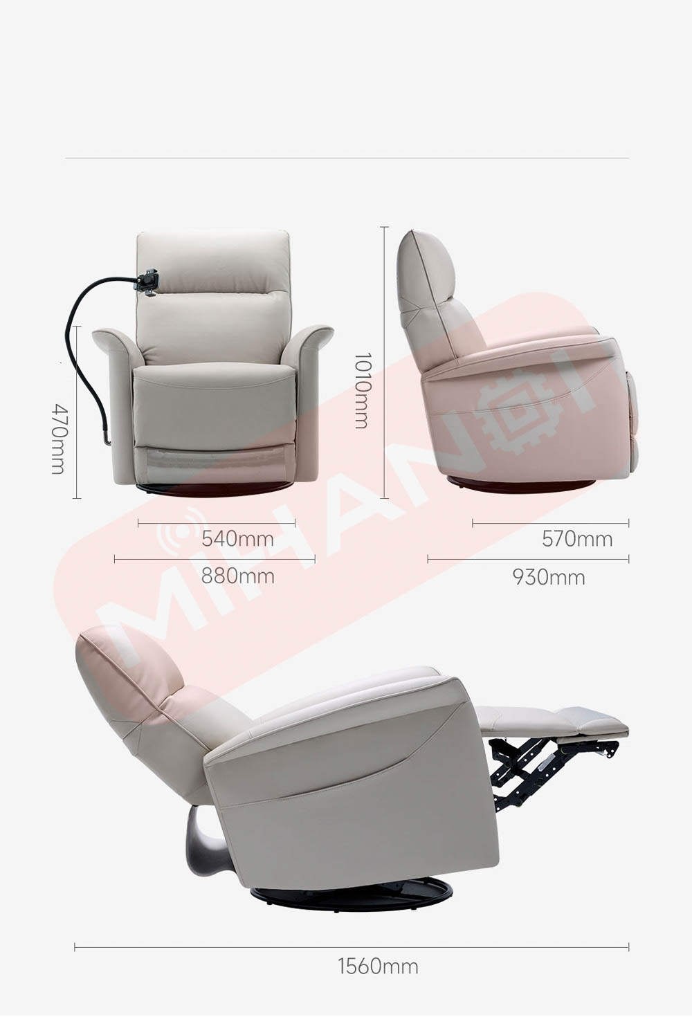 Ghế sofa điện da thật đa chức năng 8H B12