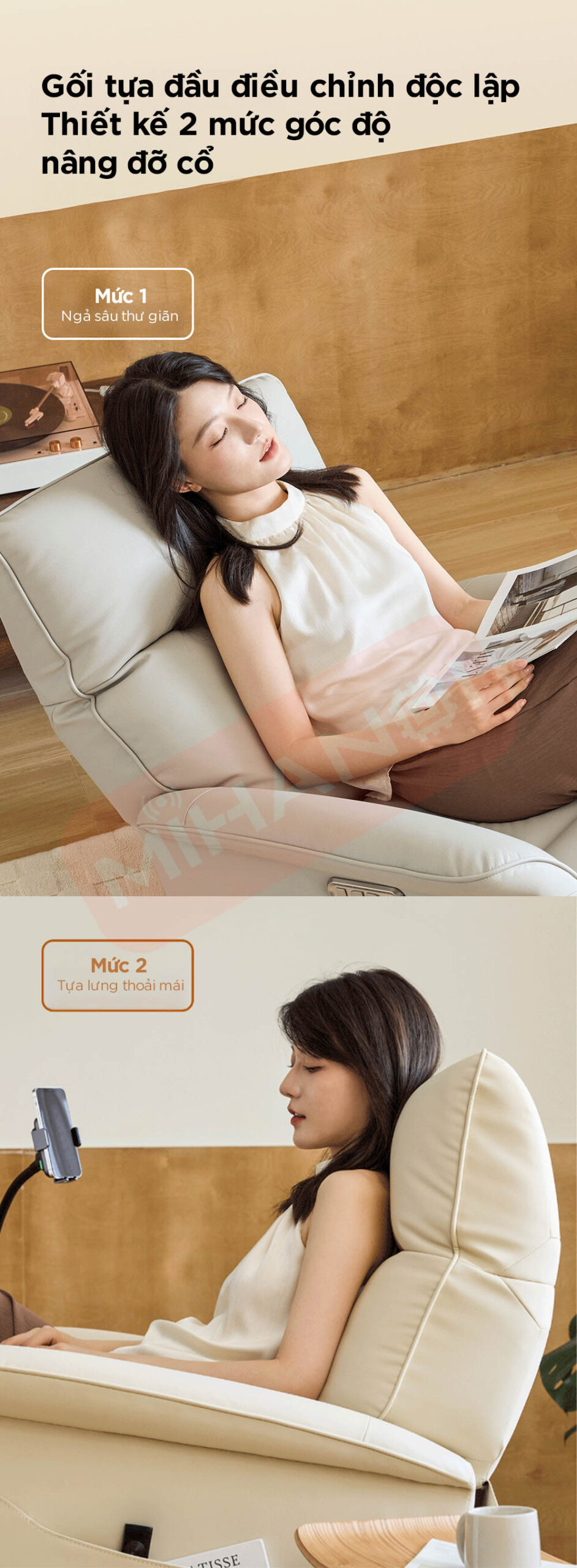 Ghế sofa điện da thật đa chức năng 8H B12