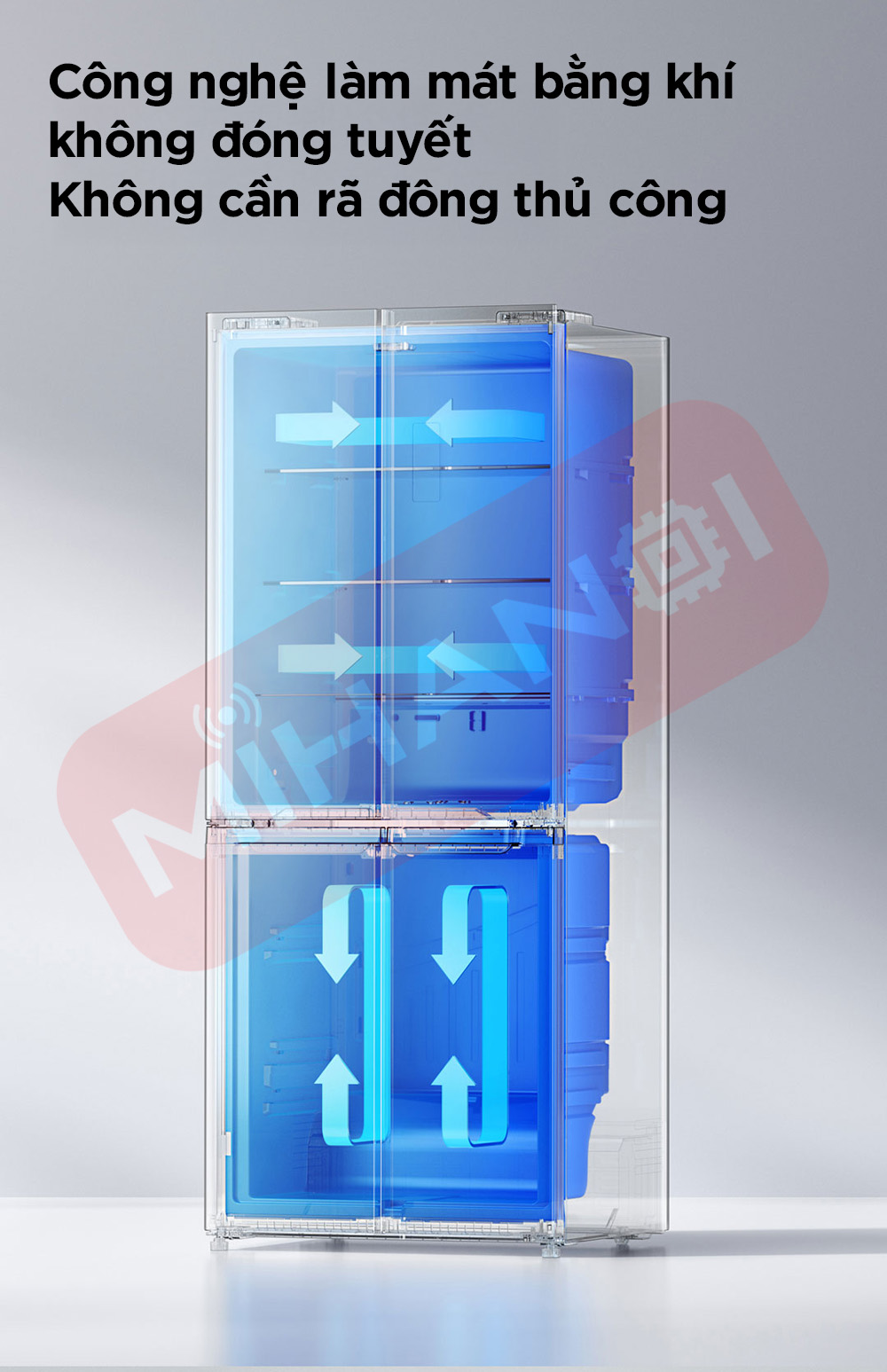 tủ lạnh xiaomi mijia 430L trang bị công nghệ làm mát không đóng tuyết
