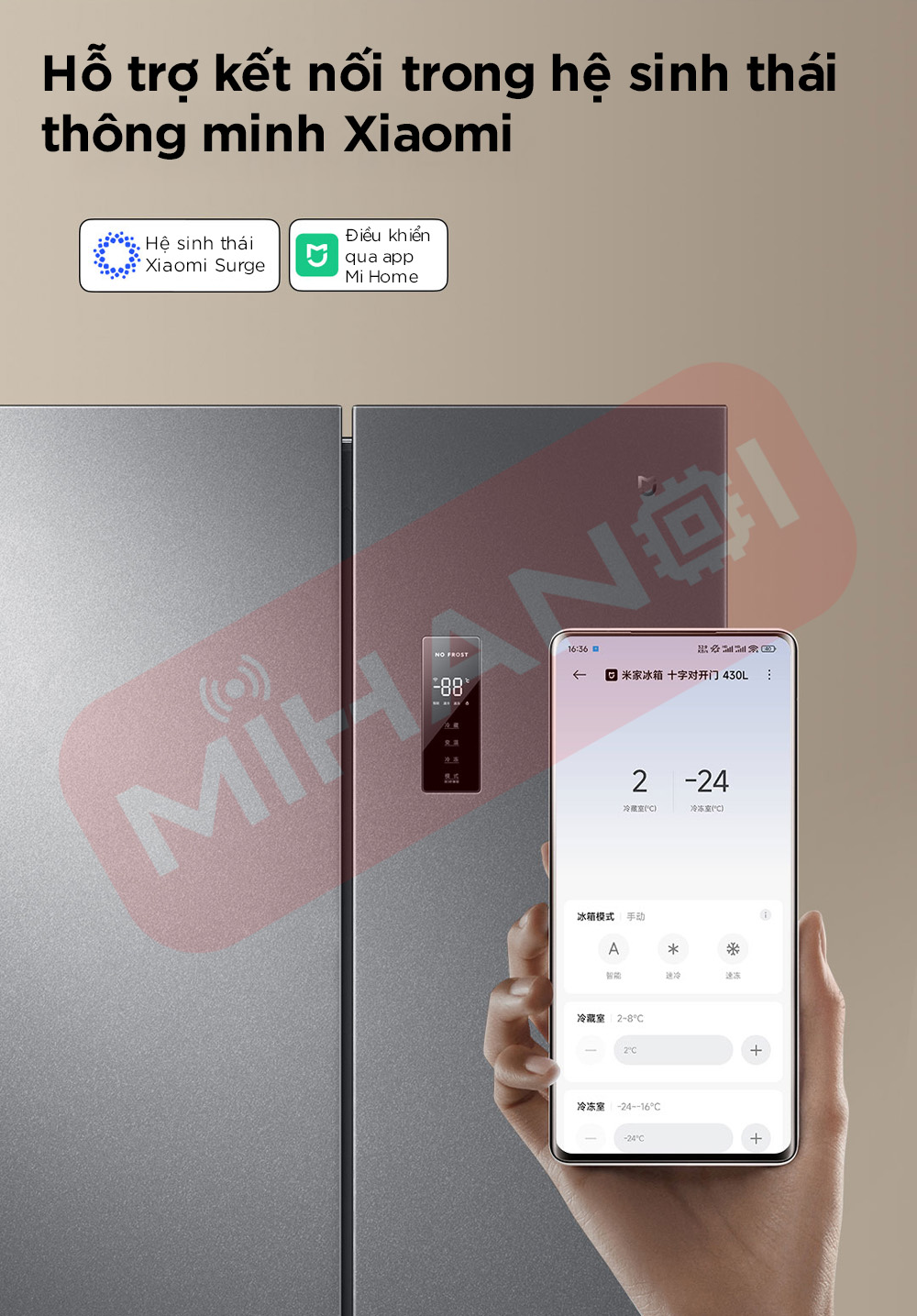 tủ lạnh xiaomi mijia 430L hỗ trợ hệ sinh thái thông minh xiaomi