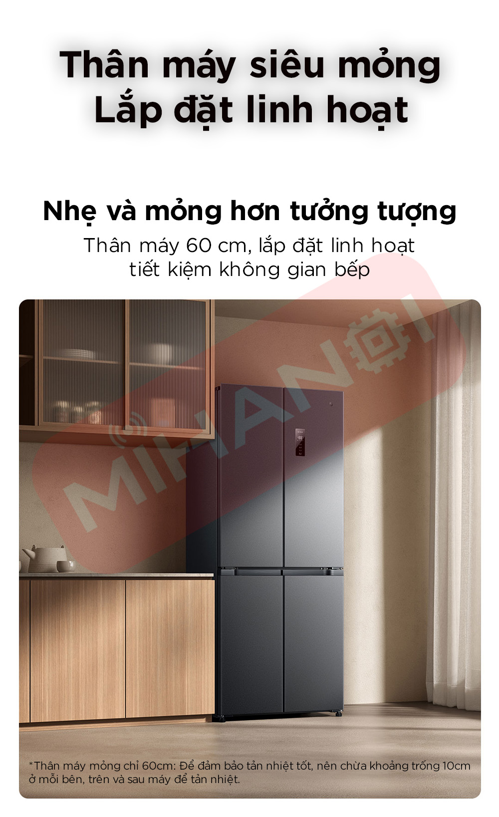 tủ lạnh xiaomi mijia 430L thân máy siêu mỏng
