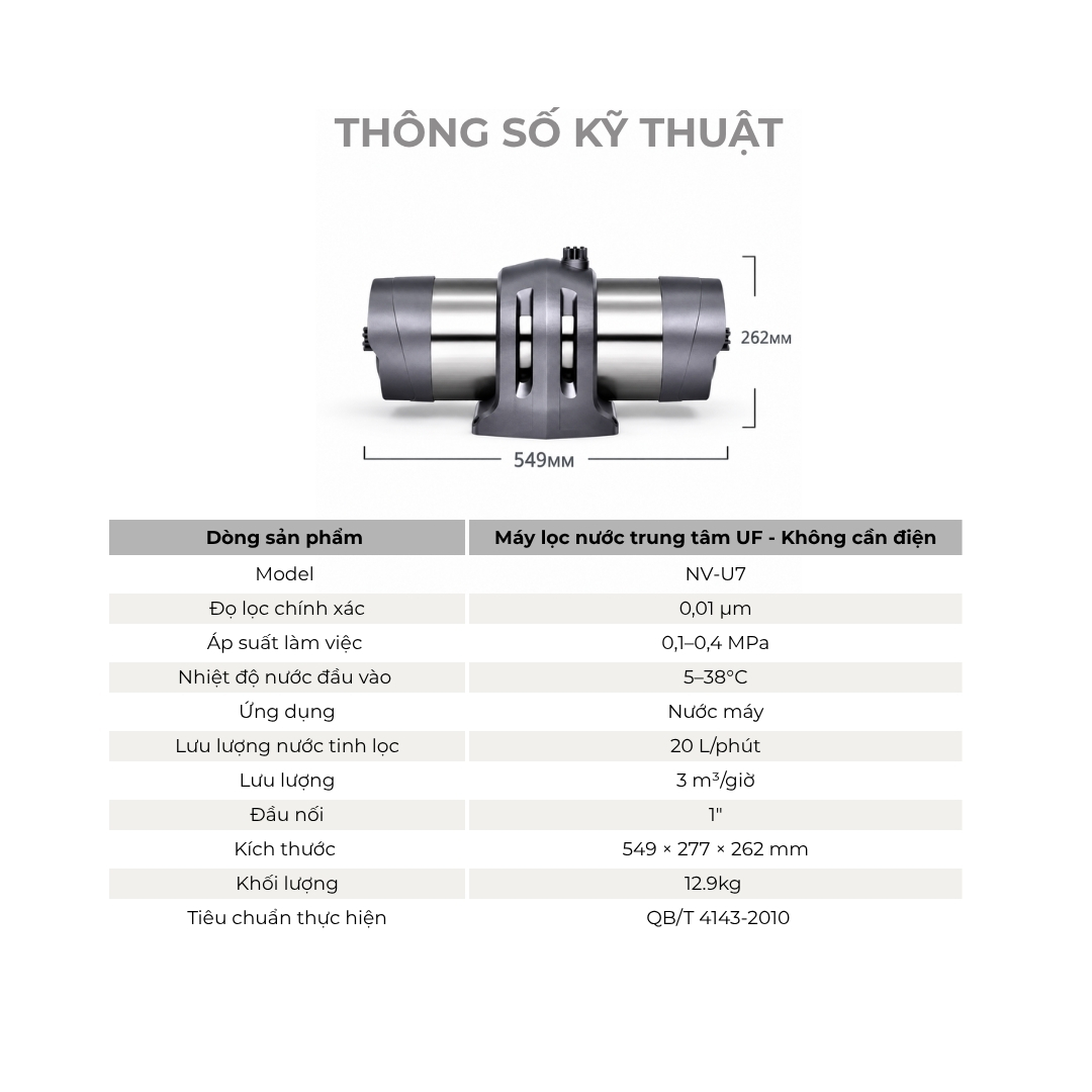 Máy lọc nước trung tâm Novalife NV-U7 màng UF – hình 15